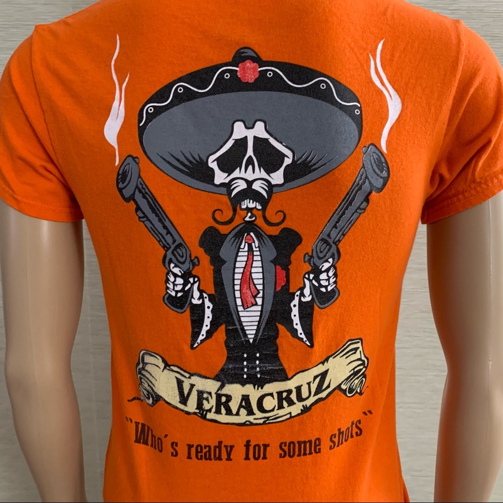 Funny Shots Drunk graphic tee - Day of the Dead - size Small